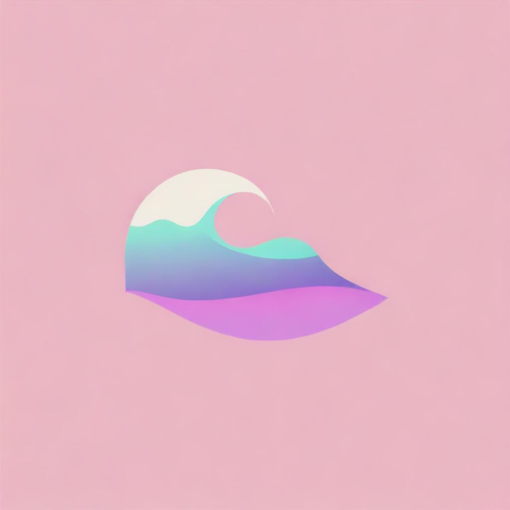 Revamp the 'WhisperWave' logo into an abstract design, leaning heavily on pastel tones to evoke a sense of tranquility and fluidity