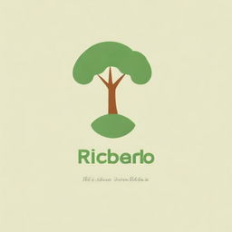 Generate a minimalist logo with the name 'Ricardo', the number '71', and elements related to a tree