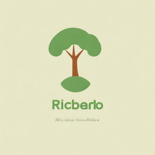 Generate a minimalist logo with the name 'Ricardo', the number '71', and elements related to a tree