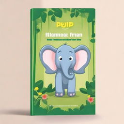 Create a humorous 6x9 book cover for Amazon KDP, featuring a playful elephant in a jungle, looking backward with a large goofy grin on its face