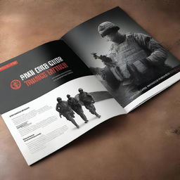 Create a modern brochure showcasing the ITS, a training tool for forces combating terrorists in urban environments