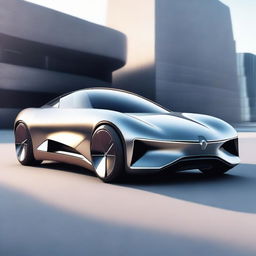 Create an image of a futuristic car, envisioning what a Renault 6 from 1980 might look like if it was crafted with technology from the year 2050