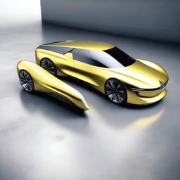 Generate a futuristic Renault 6 car image, originally manufactured in the 1980s, but redesigned with the advanced aesthetic and technology of 2050