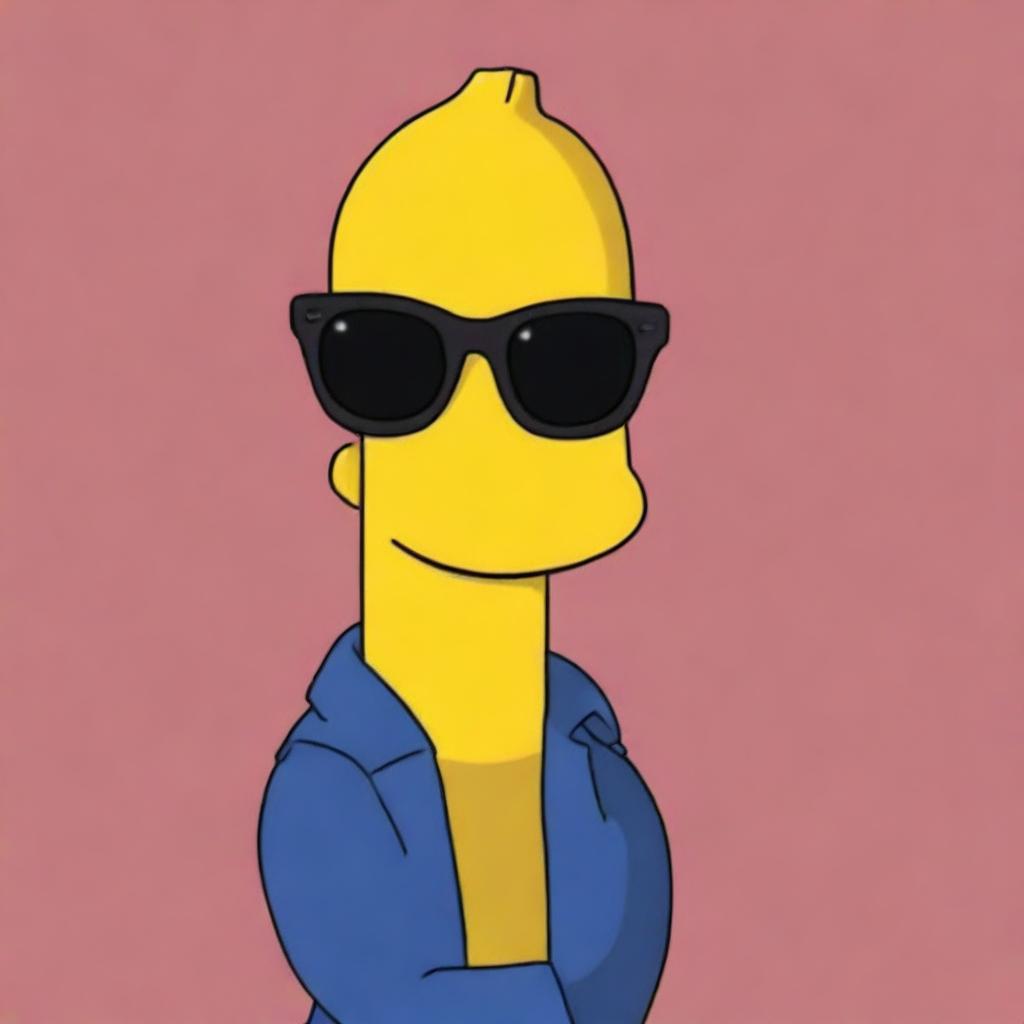 A hilarious cartoon depiction of a banana wearing stylish sunglasses.