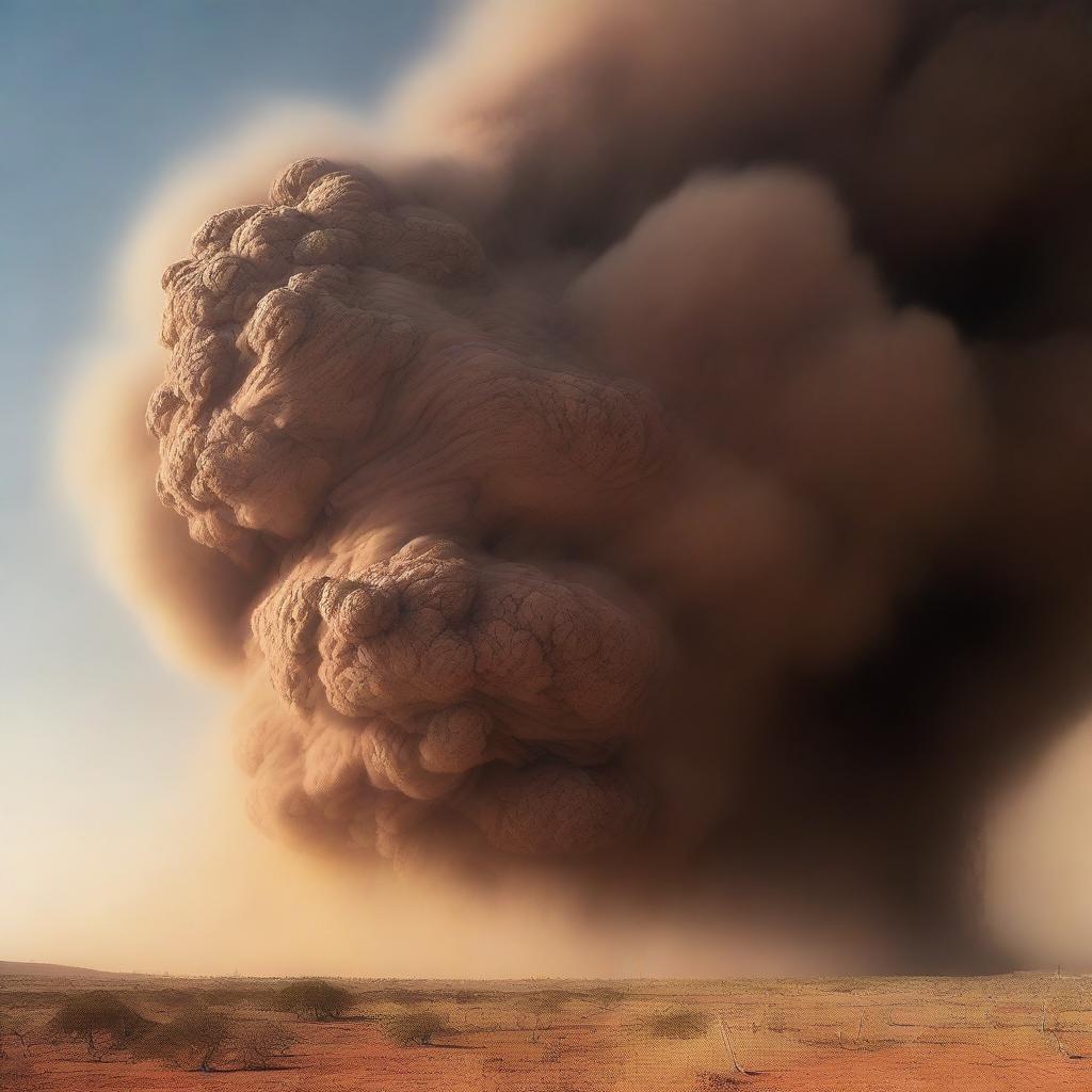 An immense dust cloud in the shape of an aggressive monster, as large as planet Earth.