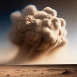 An immense dust cloud in the shape of an aggressive monster, as large as planet Earth.