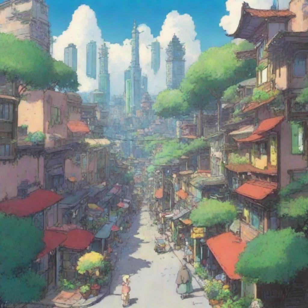 An expansive anime-style city infused with intricate details and endless skyscrapers.