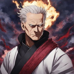 Joe Biden depicted as a monstrous curse in the style of Jujutsu Kaisen.