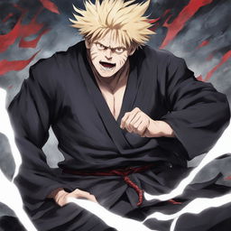 Boris Johnson portrayed as a monstrous curse in the style of Jujutsu Kaisen.