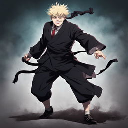 Boris Johnson portrayed as a monstrous curse in the style of Jujutsu Kaisen.