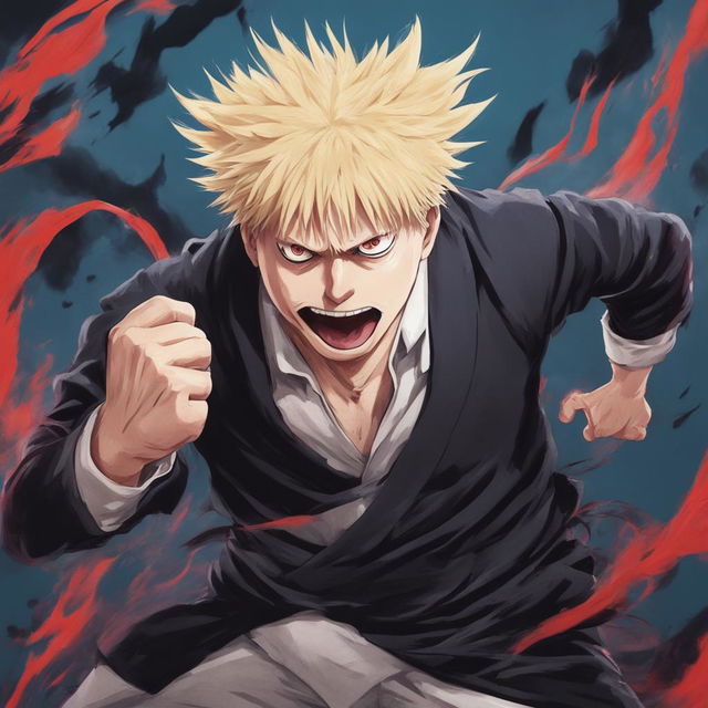 Boris Johnson portrayed as a monstrous curse in the style of Jujutsu Kaisen.