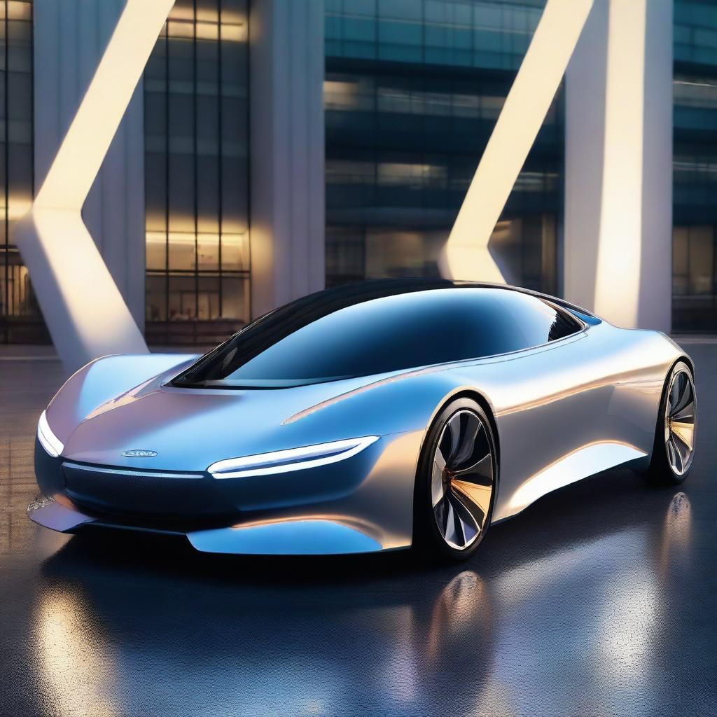 An awe-inspiring futuristic car, with sleek lines, cutting-edge technology and radiant lights.