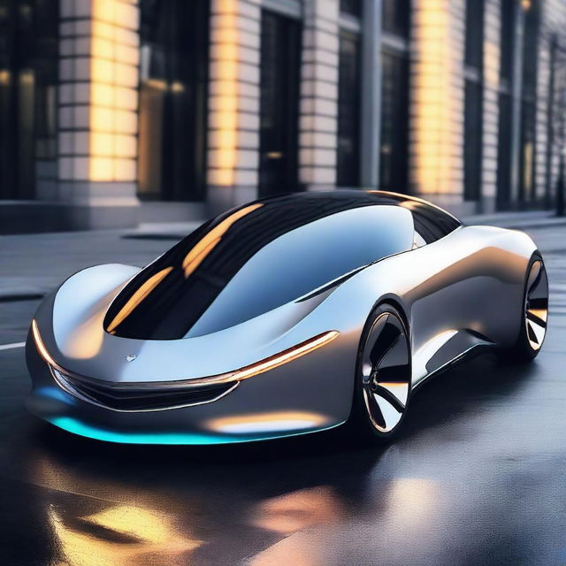 An awe-inspiring futuristic car, with sleek lines, cutting-edge technology and radiant lights.