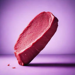 A piece of beef in a striking shade of purple