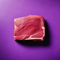 A piece of beef in a striking shade of purple