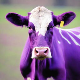 A cow in an unusual shade of purple