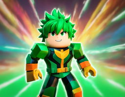 Midoriya Izuku from My Hero Academia reimagined in Roblox style