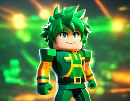 Midoriya Izuku from My Hero Academia reimagined in Roblox style