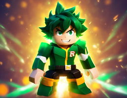 Midoriya Izuku from My Hero Academia reimagined in Roblox style