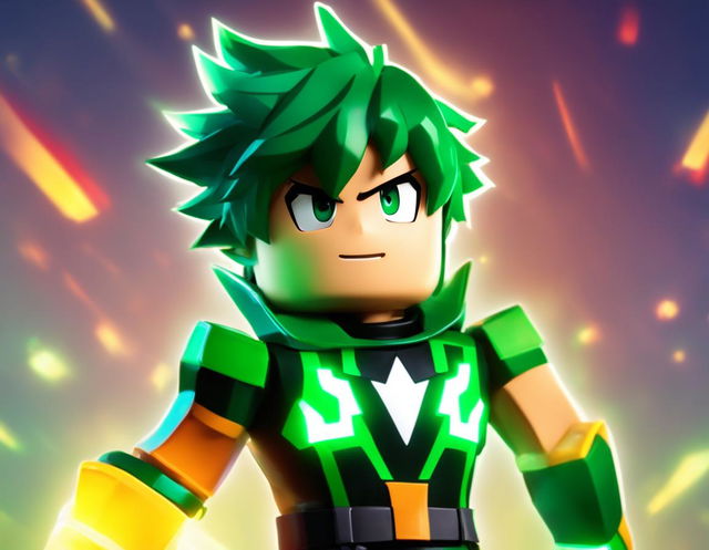 Midoriya Izuku from My Hero Academia reimagined in Roblox style