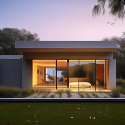 Generate an image of an optimal, state-of-the-art house designed for comfort and functionality.