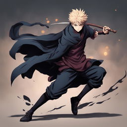 Harry Potter reimagined as a Jujutsu Kaisen character in an epic digital art image.