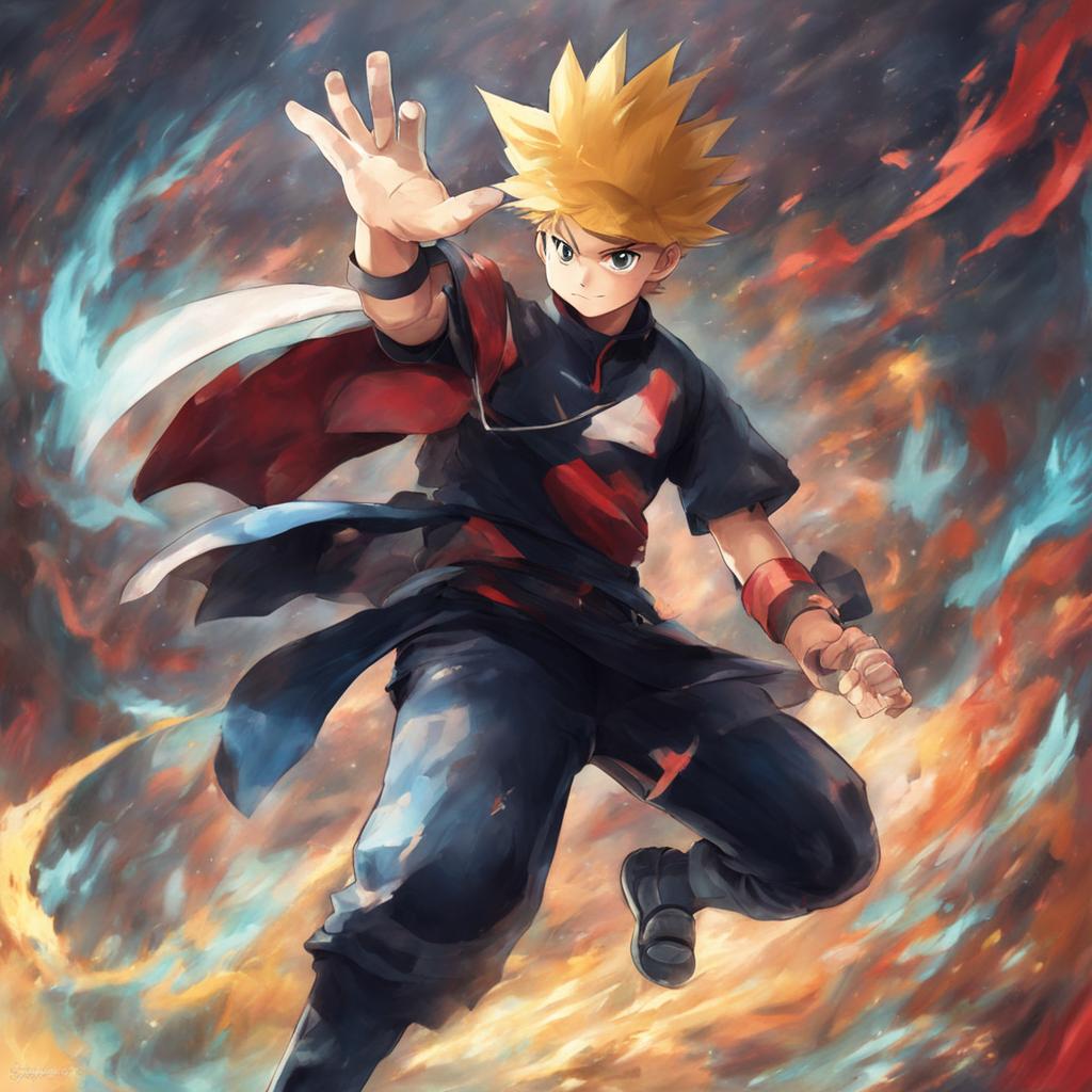 Ash Ketchum reimagined as a Jujutsu Kaisen character in an epic digital art image.