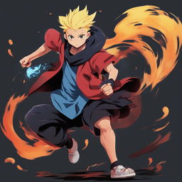 Ash Ketchum completely reimagined in the style of Jujutsu Kaisen, with no elements of Pokemon.