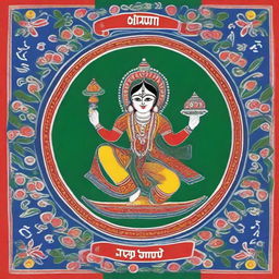 Create an image of stunning, colorful Patachitra artwork from Bangladesh