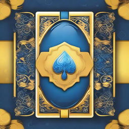 Design a dynamic and vibrant background for a card game featuring a blend of blue and yellow hues.