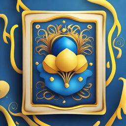 Design a dynamic and vibrant background for a card game featuring a blend of blue and yellow hues.