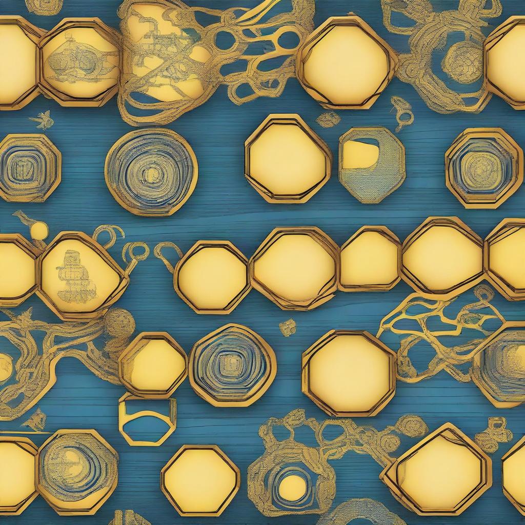 Update the card game background design to feature patterns and graphics inspired by cellular structures, while still maintaining an energetic blend of blue and yellow hues