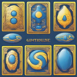 Update the card game background design to feature patterns and graphics inspired by cellular structures, while still maintaining an energetic blend of blue and yellow hues