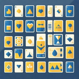 Further simplify the card game background by going for a flat design approach featuring stylized blue and yellow cellular motifs