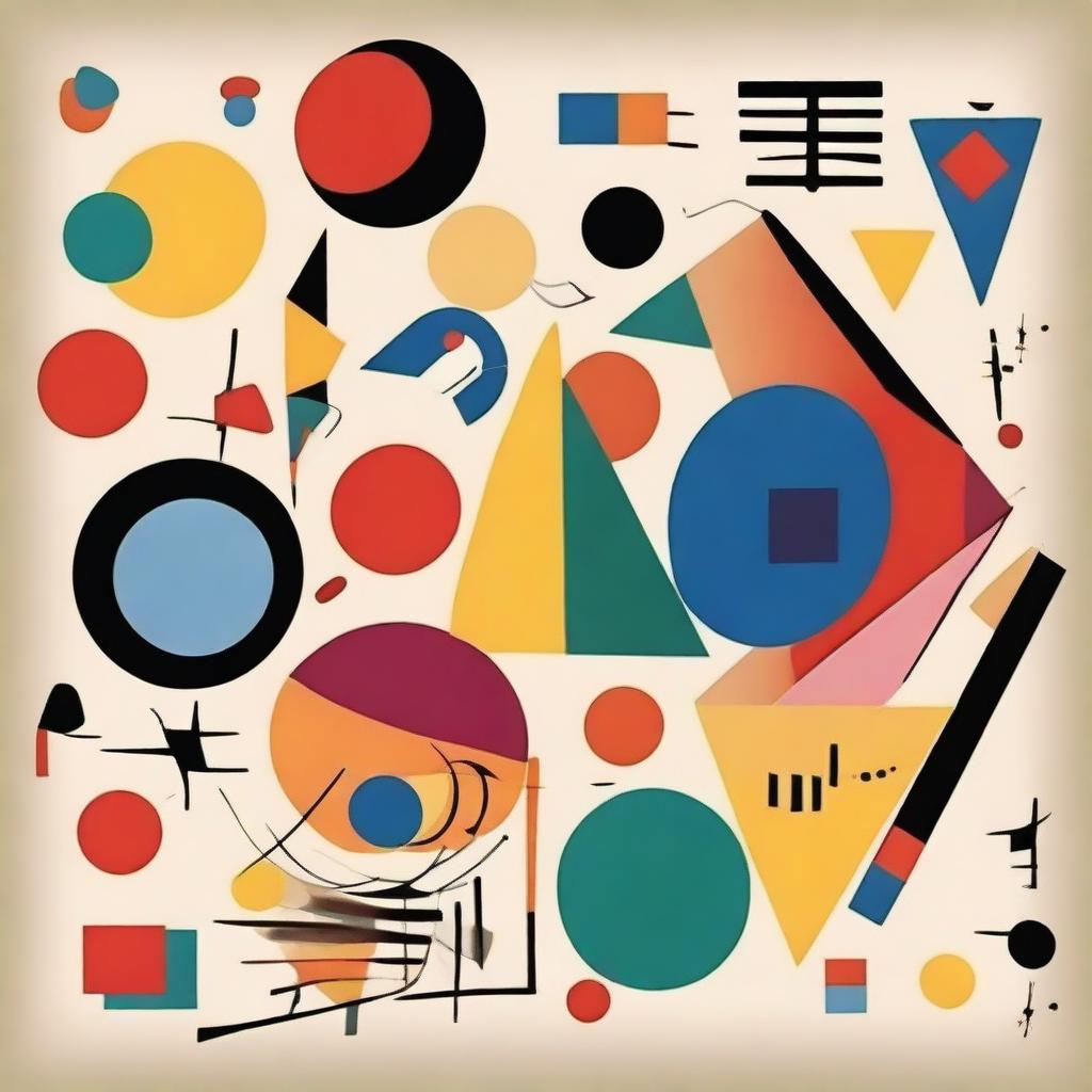 Create an image inspired by the abstract, geometric style of Wassily Kandinsky's art.