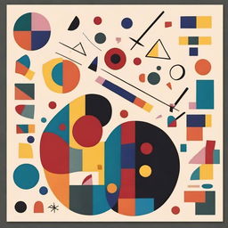 Create an image inspired by the abstract, geometric style of Wassily Kandinsky's art.