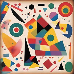 Create an image inspired by the abstract, geometric style of Wassily Kandinsky's art.