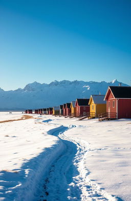 A stunning landscape of Longyearbyen, the northernmost settlement in the world, located on the island of Spitsbergen in the Svalbard archipelago