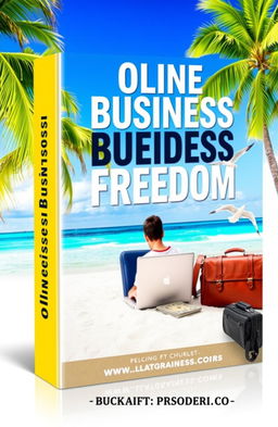An eBook cover design titled 'Online Business Freedom', featuring a vibrant and motivational theme