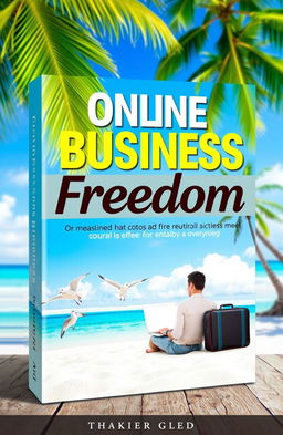 An eBook cover design titled 'Online Business Freedom', featuring a vibrant and motivational theme