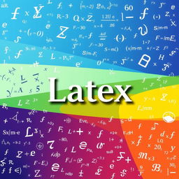 A vibrant and creative cover design featuring various mathematical formulas and symbols cascading across the background