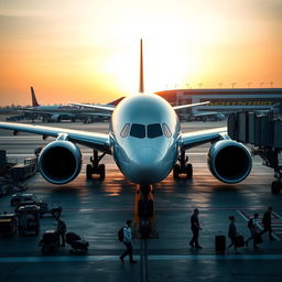 An Airbus A350-900 aircraft parked at a modern international airport gate, showcasing its sleek and aerodynamic design