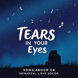 A visually striking cover for a song analysis logbook titled 'Tears in Your Eyes', inspired by the song's emotional lyrics about love, struggle, and change