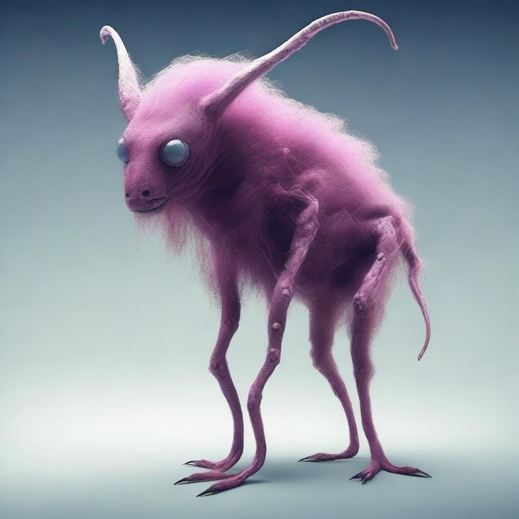 Generate an image of a bizarre, otherworldly creature that defies conventional aesthetics.