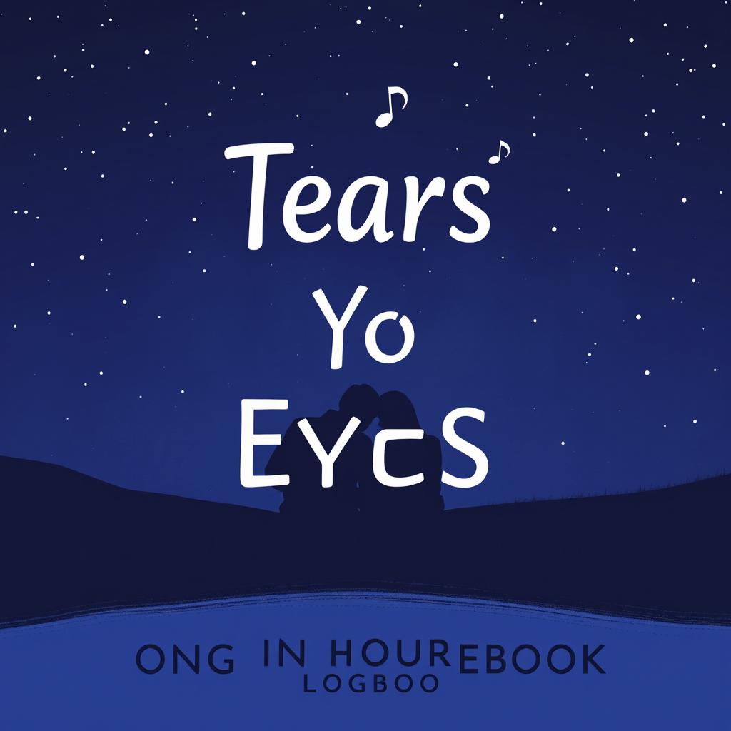 A visually striking cover for a song analysis logbook titled 'Tears in Your Eyes', inspired by the song's emotional lyrics about love, struggle, and change