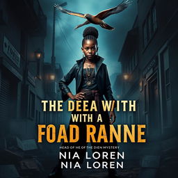 A striking book cover design for 'The Deal With A Road Runner' by Nia Loren, featuring a powerful black girl who is the head of the nine clans
