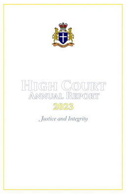 A cover page for a High Court report, featuring the emblem of the High Court prominently at the top center