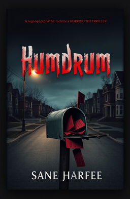 Book cover design for a contemporary horror/thriller titled 'Humdrum'