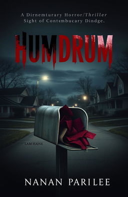 Book cover design for a contemporary horror/thriller titled 'Humdrum'