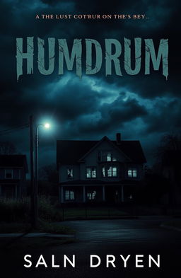 A chilling and evocative book cover for a contemporary horror/thriller titled 'Humdrum'